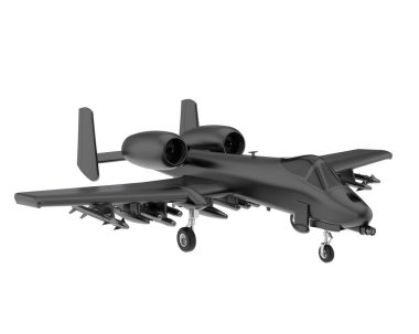 Jet uçağı beyaz arka planda izole edildi. 3d görüntüleme - illüstrasyon