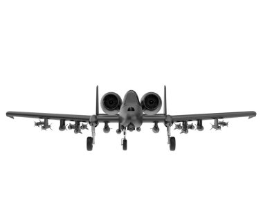 Jet uçağı beyaz arka planda izole edildi. 3d görüntüleme - illüstrasyon