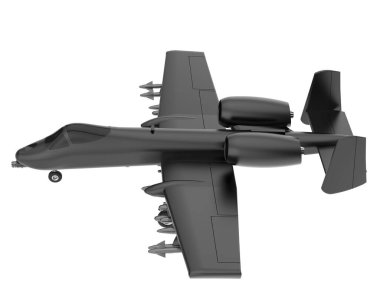 Jet uçağı beyaz arka planda izole edildi. 3d görüntüleme - illüstrasyon