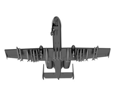 Jet uçağı beyaz arka planda izole edildi. 3d görüntüleme - illüstrasyon