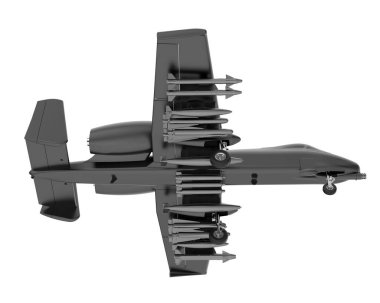 Jet uçağı beyaz arka planda izole edildi. 3d görüntüleme - illüstrasyon
