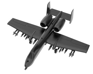 Jet uçağı beyaz arka planda izole edildi. 3d görüntüleme - illüstrasyon
