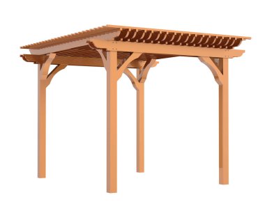 Bahçe çatısı beyaz arka planda izole. 3d görüntüleme - illüstrasyon