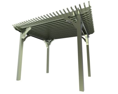 Bahçe çatısı beyaz arka planda izole. 3d görüntüleme - illüstrasyon