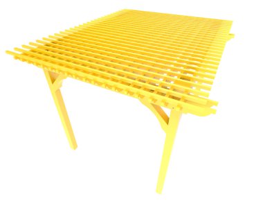 Bahçe çatısı beyaz arka planda izole. 3d görüntüleme - illüstrasyon