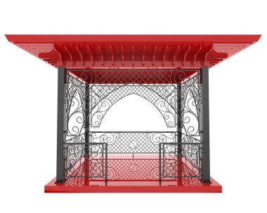 Bahçe çatısı beyaz arka planda izole. 3d görüntüleme - illüstrasyon