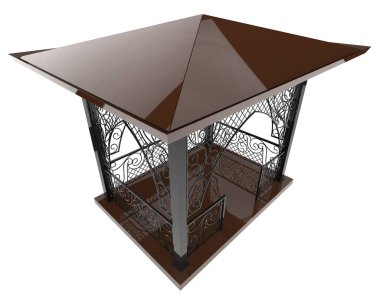 Bahçe çatısı beyaz arka planda izole. 3d görüntüleme - illüstrasyon