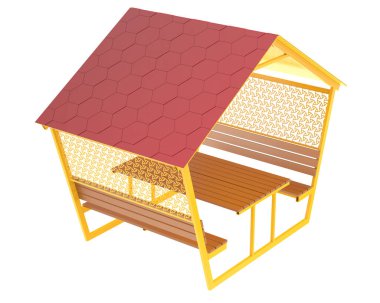Bahçe çatısı beyaz arka planda izole. 3d görüntüleme - illüstrasyon