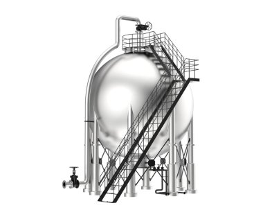 Benzin deposu beyaz arka planda izole edilmiş. 3d görüntüleme - illüstrasyon