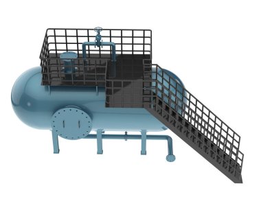 Benzin deposu beyaz arka planda izole edilmiş. 3d görüntüleme - illüstrasyon