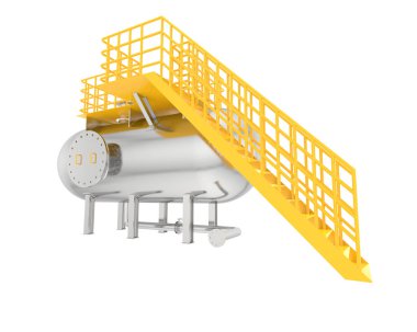 Benzin deposu beyaz arka planda izole edilmiş. 3d görüntüleme - illüstrasyon