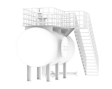 Benzin deposu beyaz arka planda izole edilmiş. 3d görüntüleme - illüstrasyon