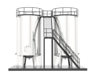 Benzin deposu beyaz arka planda izole edilmiş. 3d görüntüleme - illüstrasyon