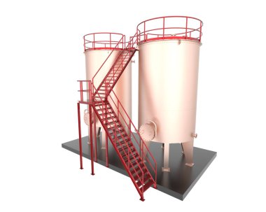 Benzin deposu beyaz arka planda izole edilmiş. 3d görüntüleme - illüstrasyon