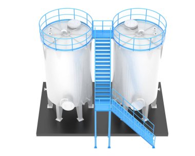 Benzin deposu beyaz arka planda izole edilmiş. 3d görüntüleme - illüstrasyon