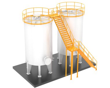 Benzin deposu beyaz arka planda izole edilmiş. 3d görüntüleme - illüstrasyon