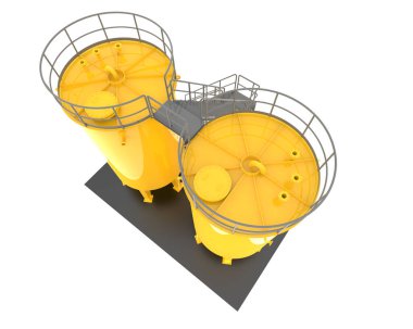 Benzin deposu beyaz arka planda izole edilmiş. 3d görüntüleme - illüstrasyon