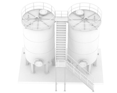 Benzin deposu beyaz arka planda izole edilmiş. 3d görüntüleme - illüstrasyon