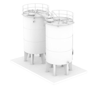 Benzin deposu beyaz arka planda izole edilmiş. 3d görüntüleme - illüstrasyon