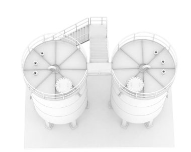 Benzin deposu beyaz arka planda izole edilmiş. 3d görüntüleme - illüstrasyon