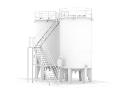 Benzin deposu beyaz arka planda izole edilmiş. 3d görüntüleme - illüstrasyon