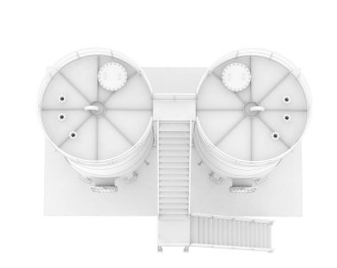 Benzin deposu beyaz arka planda izole edilmiş. 3d görüntüleme - illüstrasyon