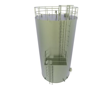 Benzin deposu beyaz arka planda izole edilmiş. 3d görüntüleme - illüstrasyon