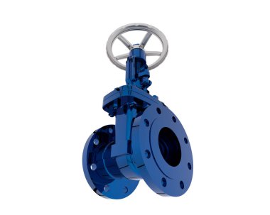 Kapı valfi beyaz arka planda izole edildi. 3d görüntüleme - illüstrasyon