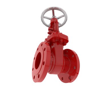 Kapı valfi beyaz arka planda izole edildi. 3d görüntüleme - illüstrasyon