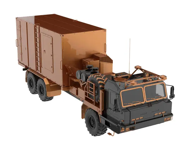 Command and control truck isolated on transparent background. 3d rendering - illustration