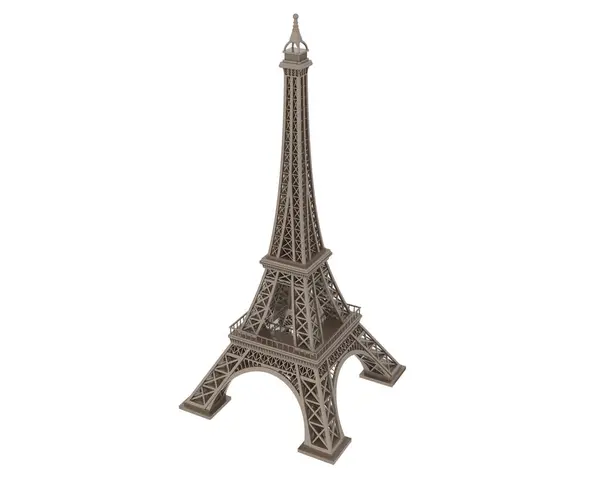The Eiffel Tower, 3D rendering isolated on white background Stock