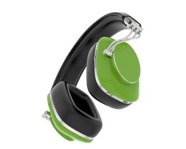 Beyaz arka planda izole kulaklıklar. 3d görüntüleme - illüstrasyon