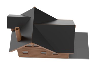 Ev arka planda izole edilmiş. 3d görüntüleme - illüstrasyon