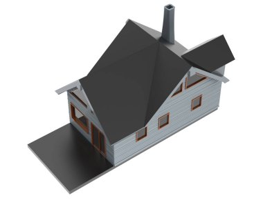 Ev arka planda izole edilmiş. 3d görüntüleme - illüstrasyon