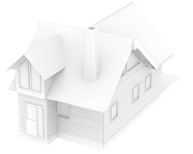 Ev arka planda izole edilmiş. 3d görüntüleme - illüstrasyon