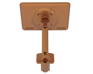 Kolu beyaz arkaplanda izole edilmiş bir monitör 