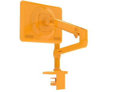 Kolu beyaz arkaplanda izole edilmiş bir monitör 