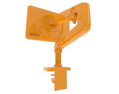 Kolu beyaz arkaplanda izole edilmiş bir monitör 