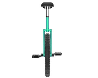 Beyaz arkaplanda tek tekerlekli bisiklet