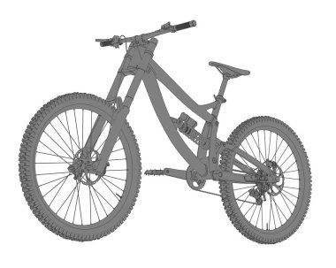 Dağ bisikleti beyaz arka planda izole edilmiş. 3d görüntüleme - illüstrasyon