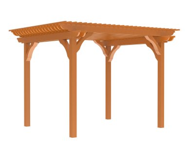 Pergola beyaz arka planda izole edildi. 3d görüntüleme - illüstrasyon