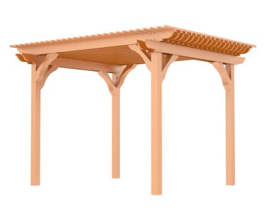 Pergola beyaz arka planda izole edildi. 3d görüntüleme - illüstrasyon