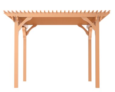 Pergola beyaz arka planda izole edildi. 3d görüntüleme - illüstrasyon