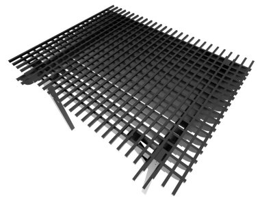 Pergola beyaz arka planda izole edildi. 3d görüntüleme - illüstrasyon