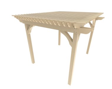 Pergola beyaz arka planda izole edildi. 3d görüntüleme - illüstrasyon