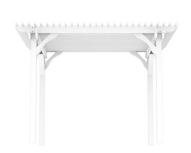 Pergola beyaz arka planda izole edildi. 3d görüntüleme - illüstrasyon