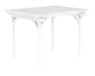 Pergola beyaz arka planda izole edildi. 3d görüntüleme - illüstrasyon