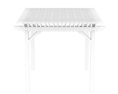 Pergola beyaz arka planda izole edildi. 3d görüntüleme - illüstrasyon