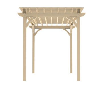 Pergola beyaz arka planda izole edildi. 3d görüntüleme - illüstrasyon