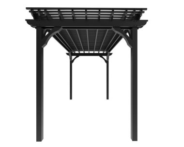Pergola beyaz arka planda izole edildi. 3d görüntüleme - illüstrasyon